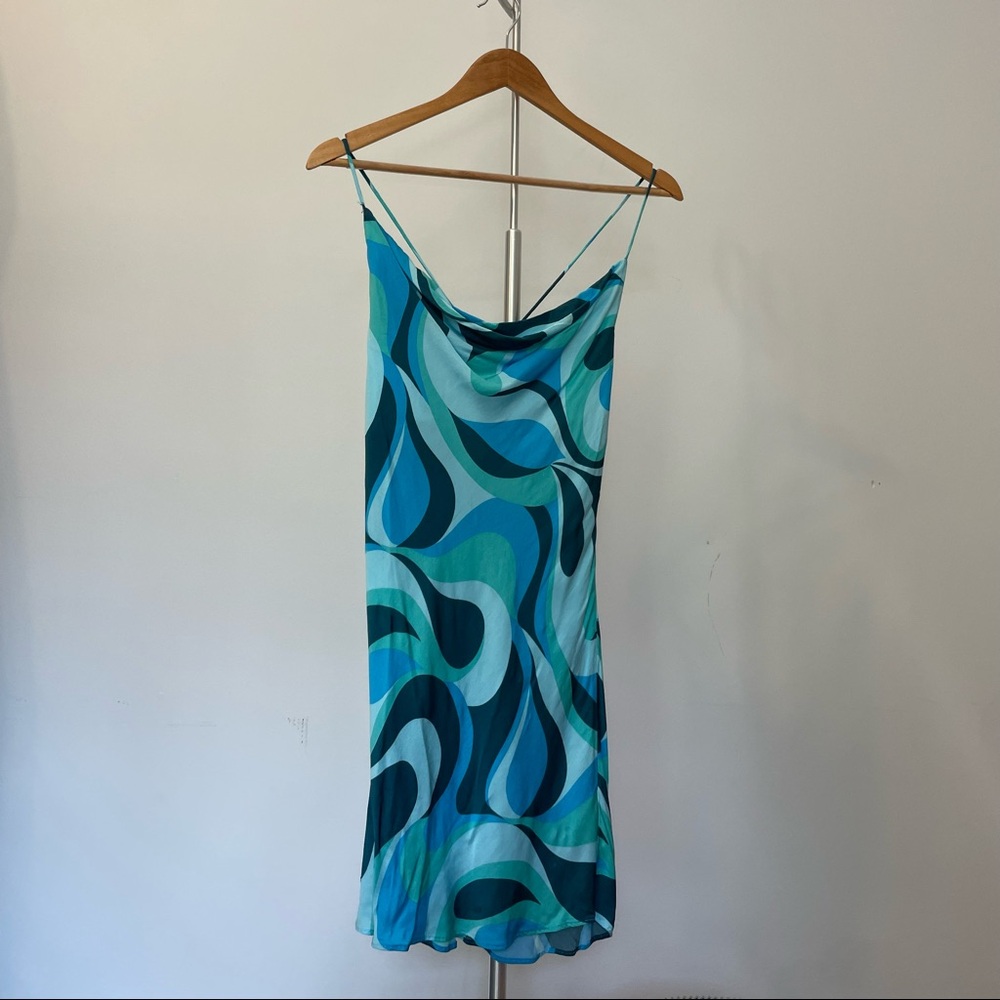 Zara Patterned Blue Mini Dress